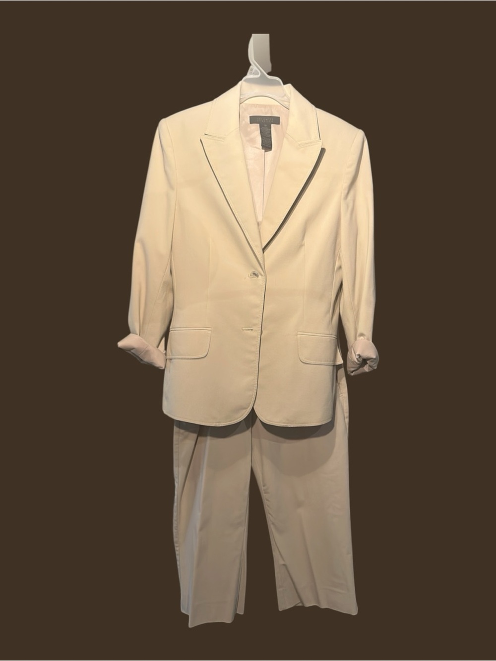 The Limited Light Khaki Blazer and Cropped Trousers Set